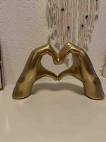 Dekoration Hand-Skulptur goldfarben neuwertig