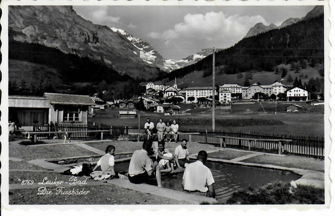 Cartoline postali: Leuker-Bad , die Fussbäder – Usato da Hochdorf venduto da Ziegel-16