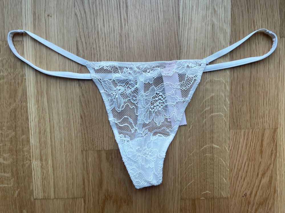 Victoria’s Secret Shine Strap Lace V-String Thong M NEW (Neu und ...