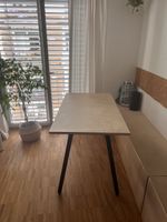 Toller Holztisch Birke, schwarze Böcke/Beine, selbstgebaut