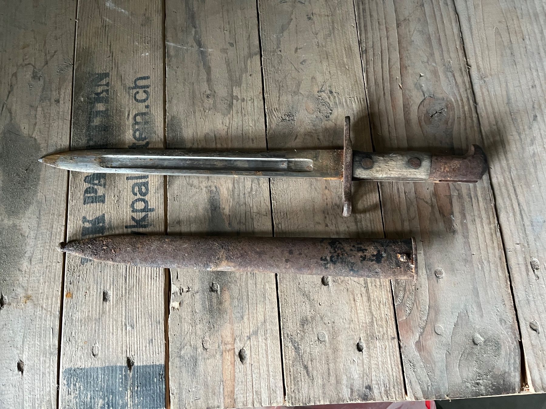 Schweizer Armee Armi bianche: Seltener Bajonett mit Scheide – Usato da Schötz venduto da RcK1994 1
