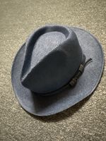 Strohhut blau aus Papierfaser Grösse 59 Made in Italy