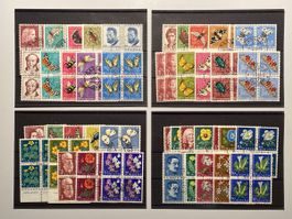 CH Pro Juventute Lot 1953-1960, 4er Blöcke, KatP.. 1000.— +