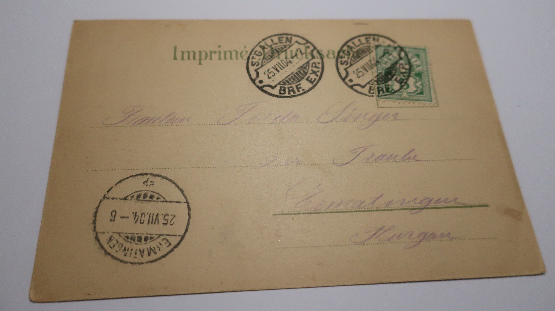 Cartoline postali: Gruss aus St. Gallen  1904 – Usato da Cormoret venduto da Pascalll2001 5