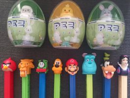 Lot de 11 distributeurs PEZ Pâques et personnages Disney!