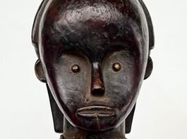 XXL ausdrucksstarker alte Fang Figur Gabun Höhe 57 cm