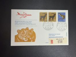 Swissair Erstflugbrief Zürich-Dar Es Salaam 1968