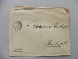 Brief Standesamt Affeltrangen TG 1878 Post Heimatbeleg