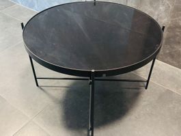 Neuwertiger Design 1x Zuiver Glastisch Schwarz Beistelltisch