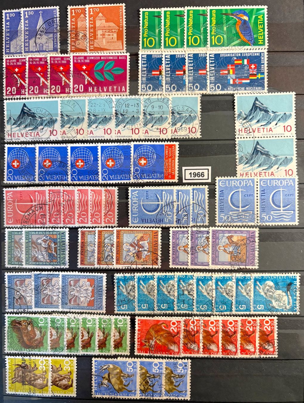 Tutti i francobolli: Timbres suisses 1966 Animaux Vitraux – Usato da Lausanne venduto da Cabessa