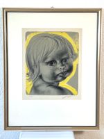 Hans Erni Original Farblithografie "Kinderporträt" signiert