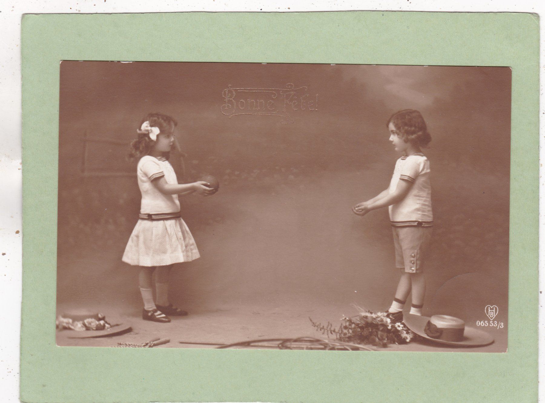 Cartoline postali: Kitsch Kinder Bonne Fête 1918 – Usato da Herisau venduto da Lisegrat2008