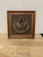 Joseph Krautwald Bronze Relief „Hör mein Lied“ gerahmt 