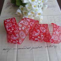 Band Organza rot Paisley 4,5M ruban rouge