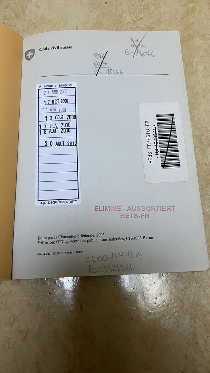 Libri: Code Civil Suisse – Usato da Neuenegg venduto da superbear123 1