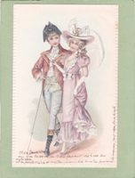 Kitsch Paar Frau Mann Reliefkarte 1901