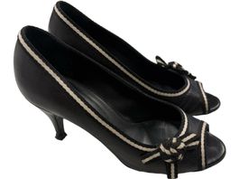 Bally Peeptoe Pumps 38 schwarz Leder