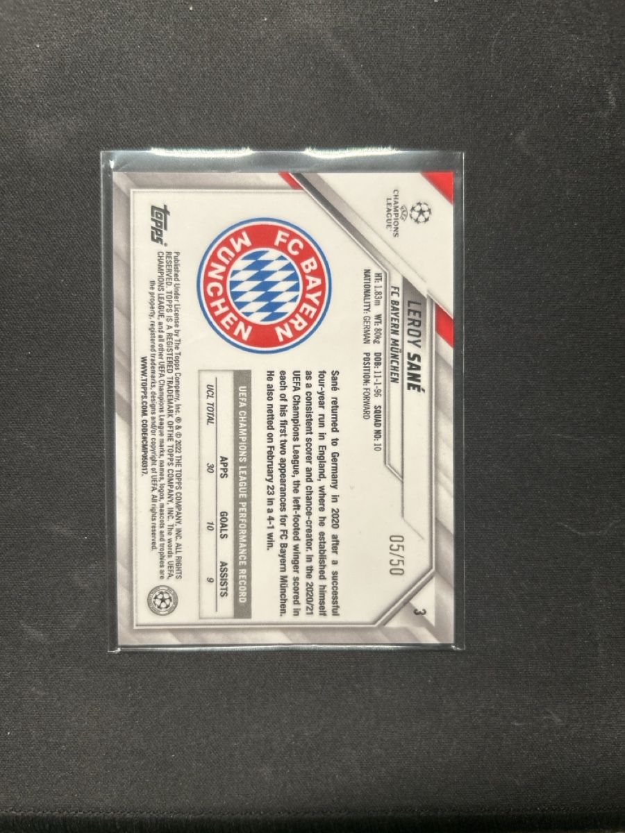 Topps Carte collezionabili: Topps chrome sapphire Leroy Sane /50  – Usato da Greppen venduto da hcv_cc2r 1