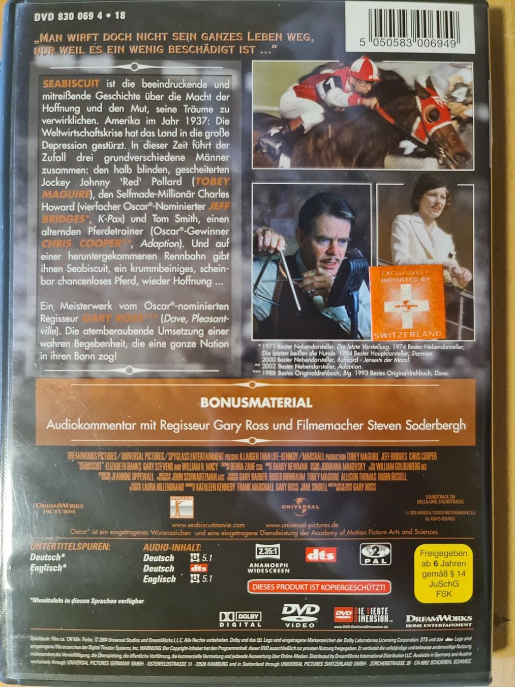 Tutti i DVDs: Seabiscuit – Usato da Dintikon venduto da Vexi 1
