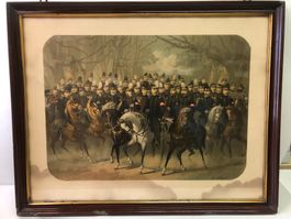 Druckgrafik: General Herzog und der Eidg. Generalstab 1871