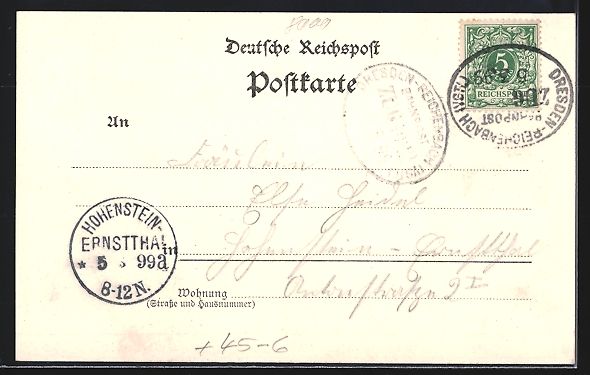 Cartoline postali: Litho Dresden, Erstes Sächs. Bundeskege – Usato da Berlin venduto da bartko-reher 1