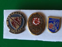 3 Pins Stadtpolizei Winterthur Ord 1965/92 und andere