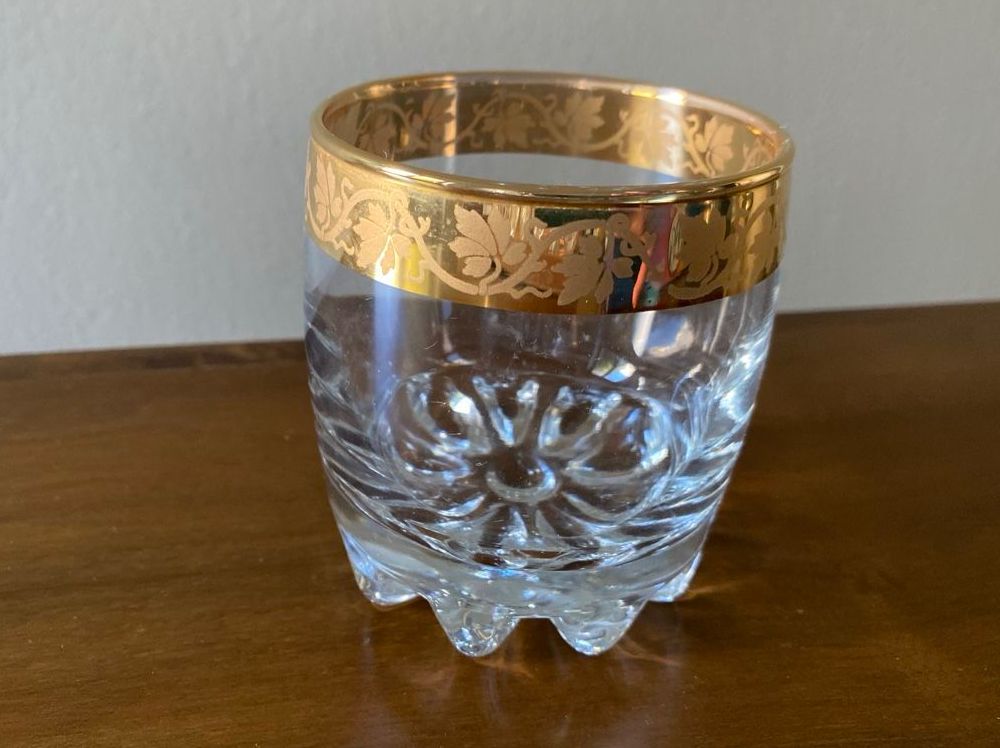 Bicchieri: 6 Tumbler Gläser mit Goldrand – Usato da Luzern venduto da Gustav-33 1