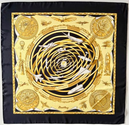 Foulard HERMES-Paris "Rêves d’Espace,Breitling” Éd. Spéciale