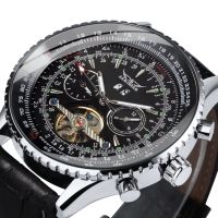 Edler Chronograph Uhr Automatik Armbanduhr Herrenuhr Schwarz