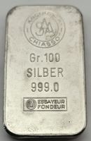 Silberbarren 100 g Argent 999.0 Argor S.A UBS Genève 