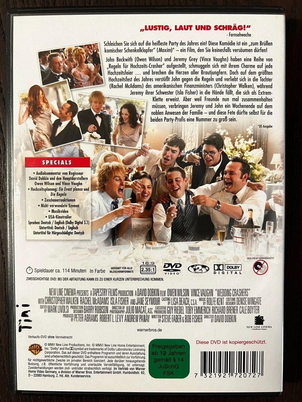 Tutti i DVDs: Die Hochzeits-Crasher – Usato da Zürich venduto da FilmFreunde 1