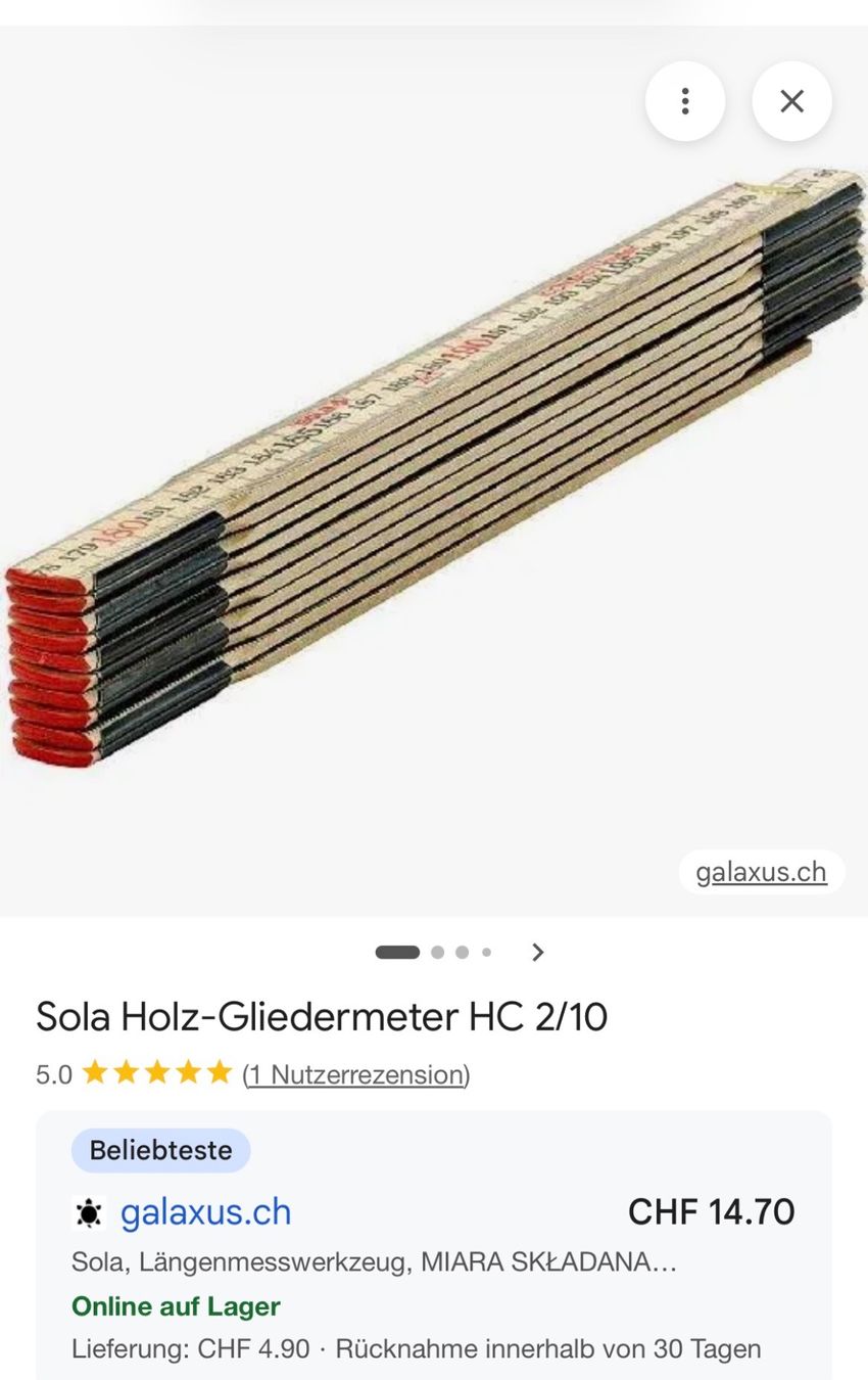 Misurare: 5 Stk Schwedenmeter Doppelmeter Sola – Nuovo e nell'imballaggio originale da Hittnau venduto da Oracel