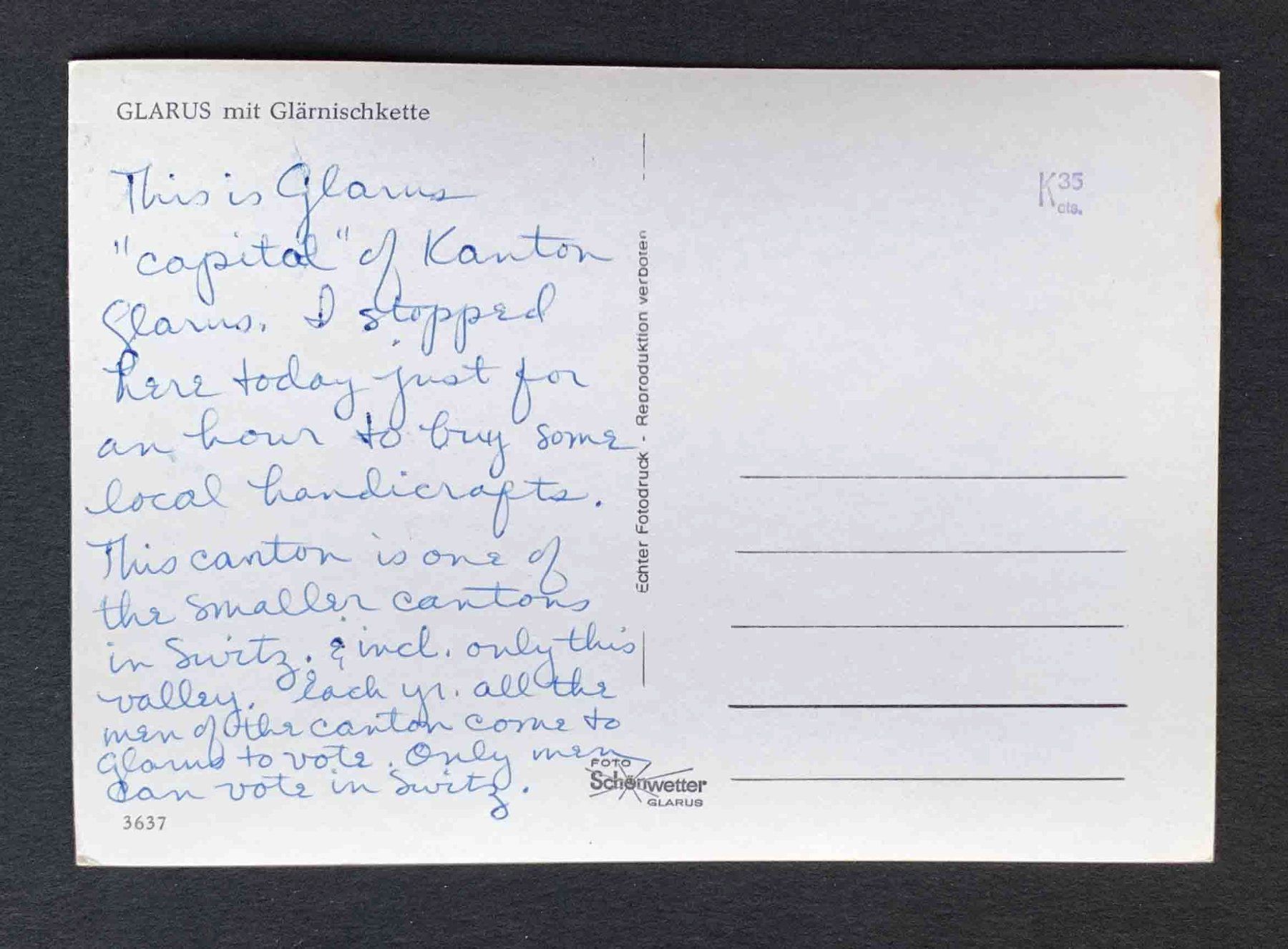 Cartoline postali: AK Glarus mit Glärnischkette – Usato da Goldau venduto da artelier1 1
