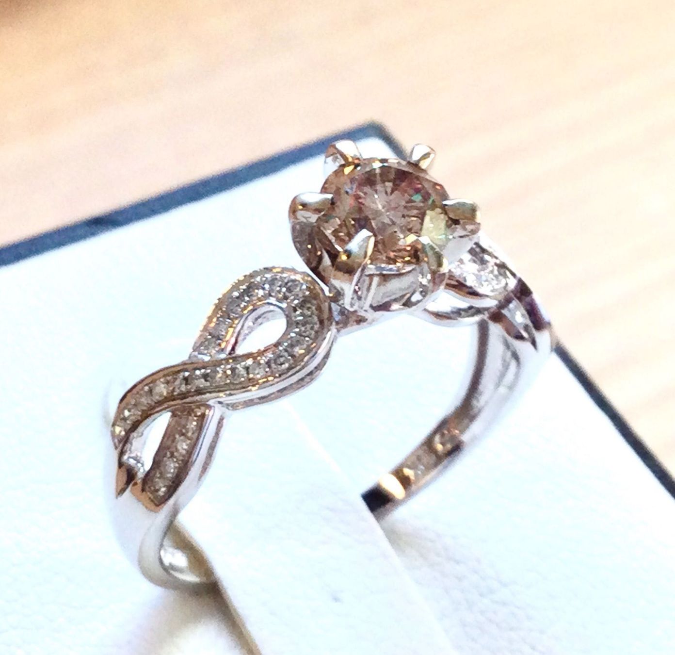 Anelli: *NEU Traum Champagne Diamant-Solitärring – Nuovo e nell'imballaggio originale da Roggwil /BE venduto da elegance45 5