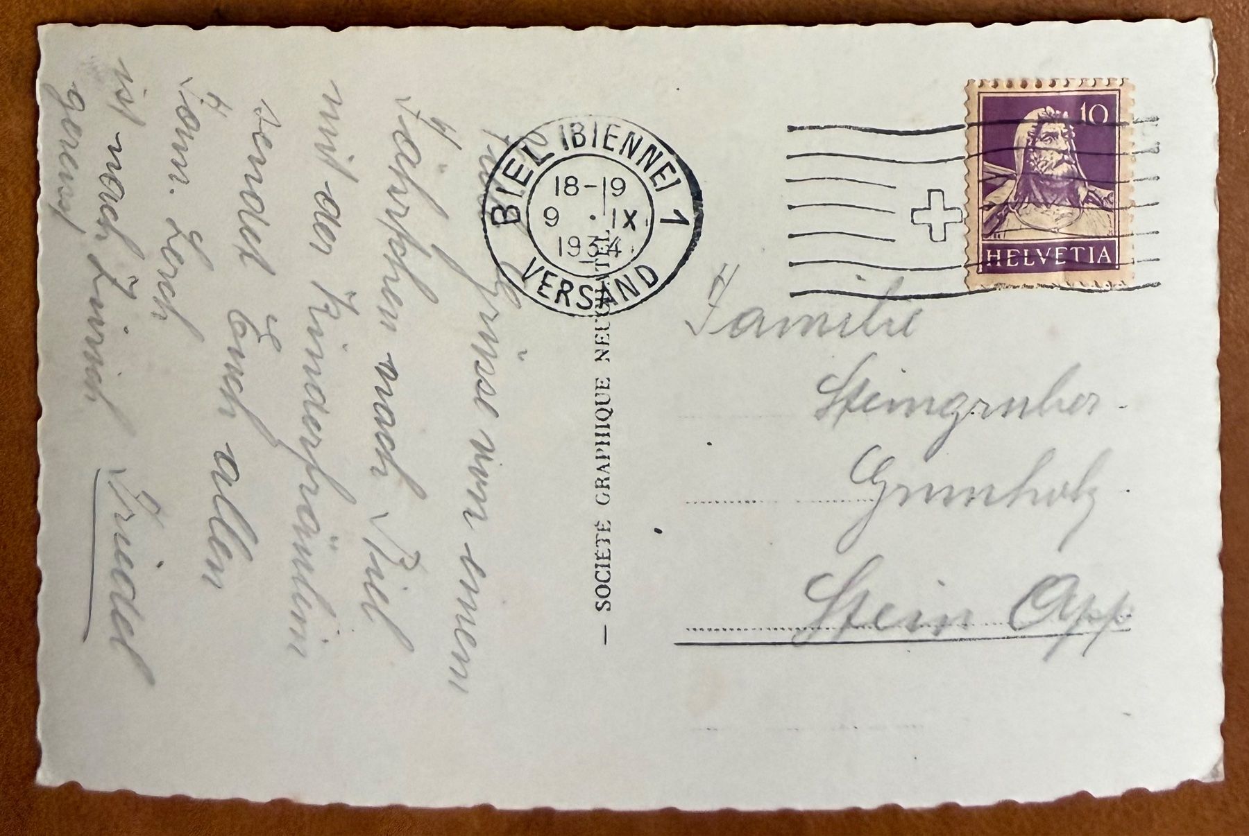 Cartoline postali: Biel - Panorama 1934 – Usato da Lutry venduto da Ediego 1
