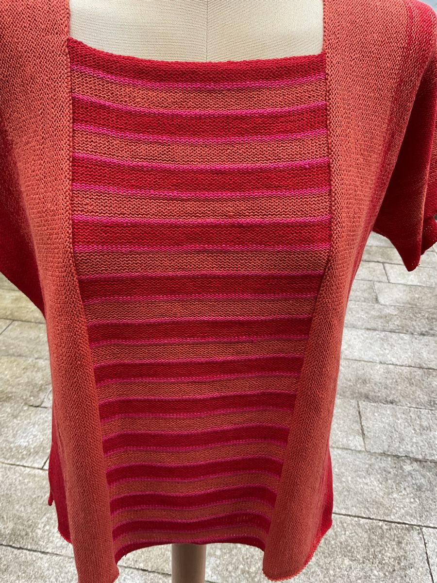 Pullover & Sweatshirts: Kurz Arm Strick Pullover M Linen / Cotton Orange rot Töne – Neu (gemäss Beschreibung) aus Wil ZH von RiccardaWegmann 6