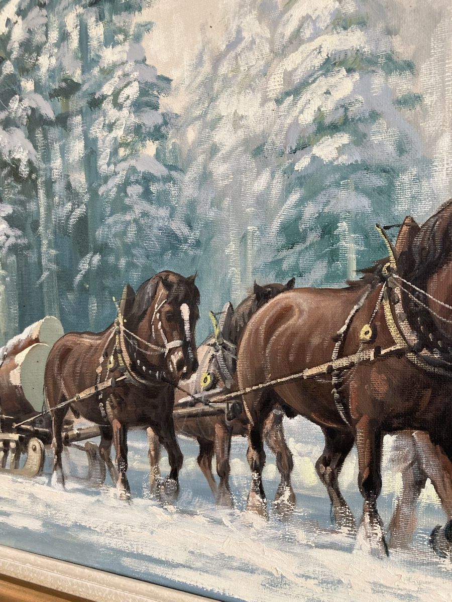 Dipinti: Original - Langholzfuhre von H.Moser 1982 – Usato da Sempach venduto da diegito_87 2