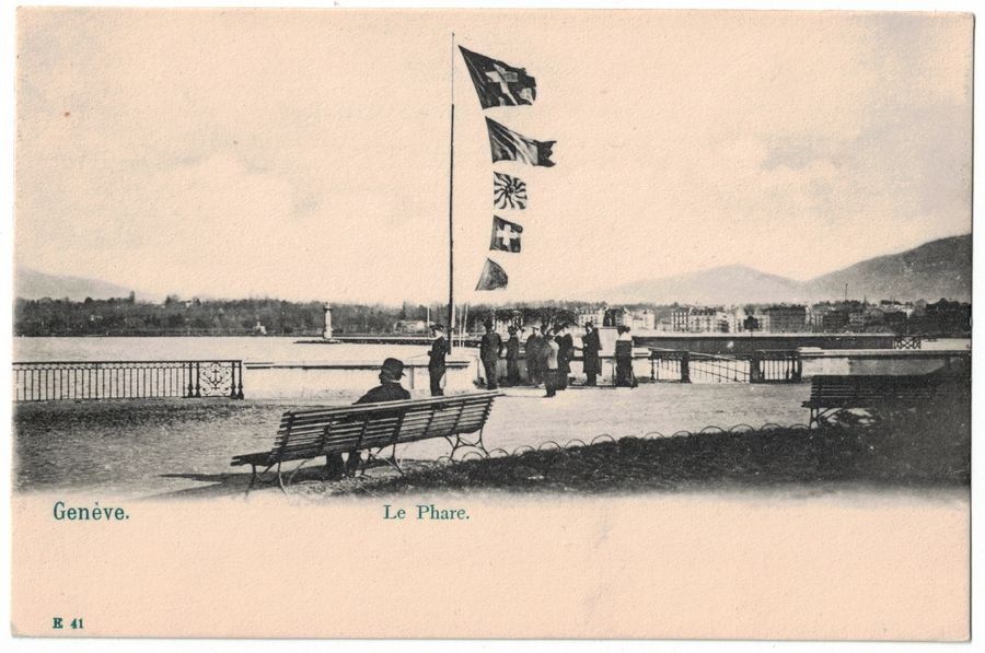 Cartoline postali: Genève, le Phare, animée, vers 1900 – Usato da Frauenfeld venduto da POML