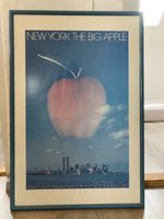 Vintage New York Poster „The Big Apple“ – gerahmter Druck