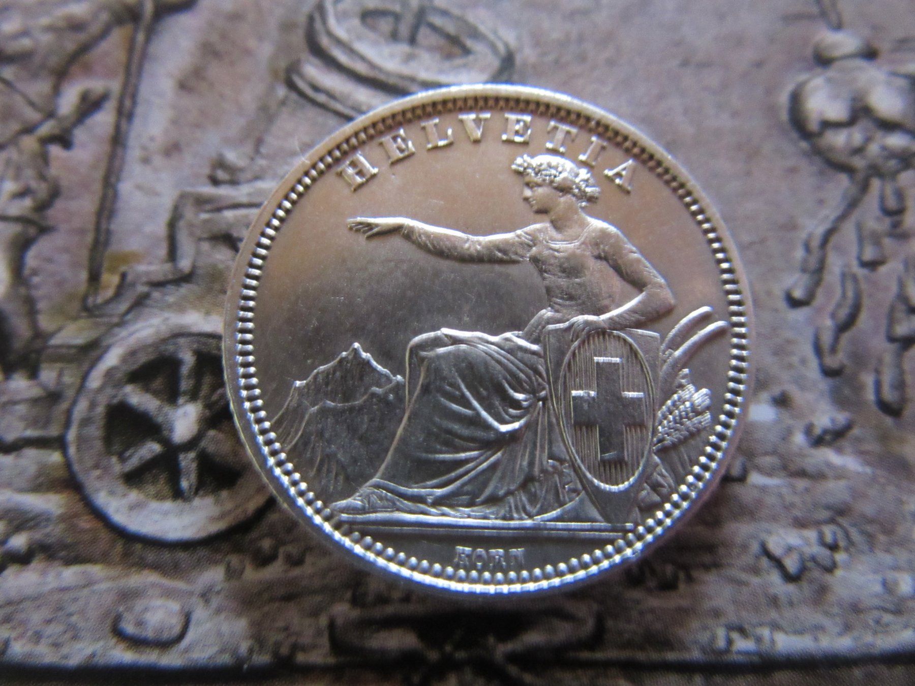 Tutti le monete: 1 FRANKEN 1861 SCHWEIZ AG 800 SILVER TOP – Usato da châtelaine venduto da VrenliNumis86 5