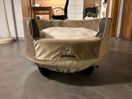 Fauteuil chien ou chat 55*50cm avec coussin, sur pieds