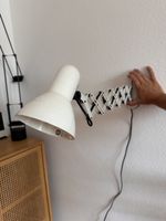 Vintage Scherenlampe / Akkordeonlampe in weiss
