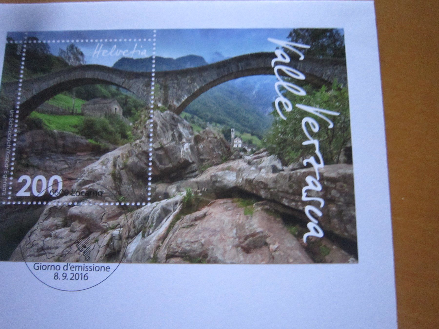 Tous les timbres: 2016 Grossbrief mit Block Val Verzasca – D'occasion à Gordola par Polentaefung 1