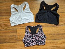 3x Sport Tops / Sport Bustiers Gr. 170 / 176