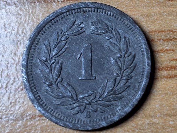 Alle Münzen: 1 Rappen 1945 - Selten! – Gebraucht aus Münchenstein von purbach1 1