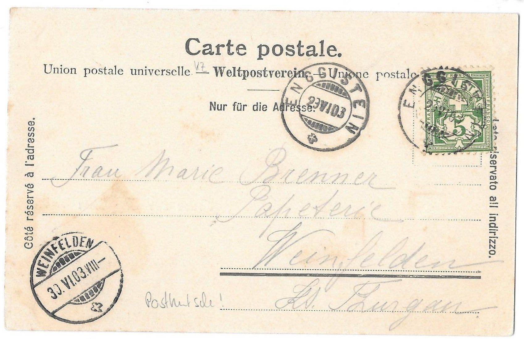 Cartoline postali: Enggistein 3 Bilder mit Postkutsche – Usato da Olten venduto da clotaldi 1