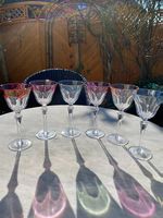 6 bunte Weingläser Kristallglas