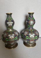 Bellissima coppia di vasetti in cloisonné