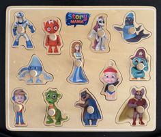 Story Mania Holzpuzzle mit Steckfiguren neuwertig