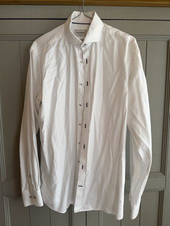 Herren Hemd Bruun & Stengade Weiss Grösse 39 Slim Fit